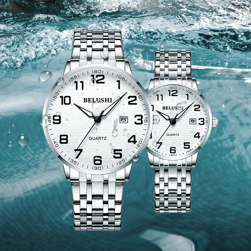 Idosos relógios amante relógios homens relógios de pulso de quartzo à prova dwaterproof água grande número grande dial casal de meia-idade relógio uthai h10