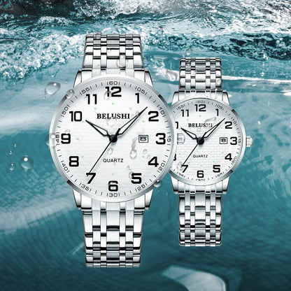Idosos relógios amante relógios homens relógios de pulso de quartzo à prova dwaterproof água grande número grande dial casal de meia-idade relógio uthai h10