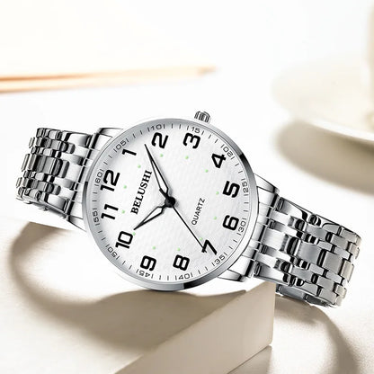 Idosos relógios amante relógios homens relógios de pulso de quartzo à prova dwaterproof água grande número grande dial casal de meia-idade relógio uthai h10