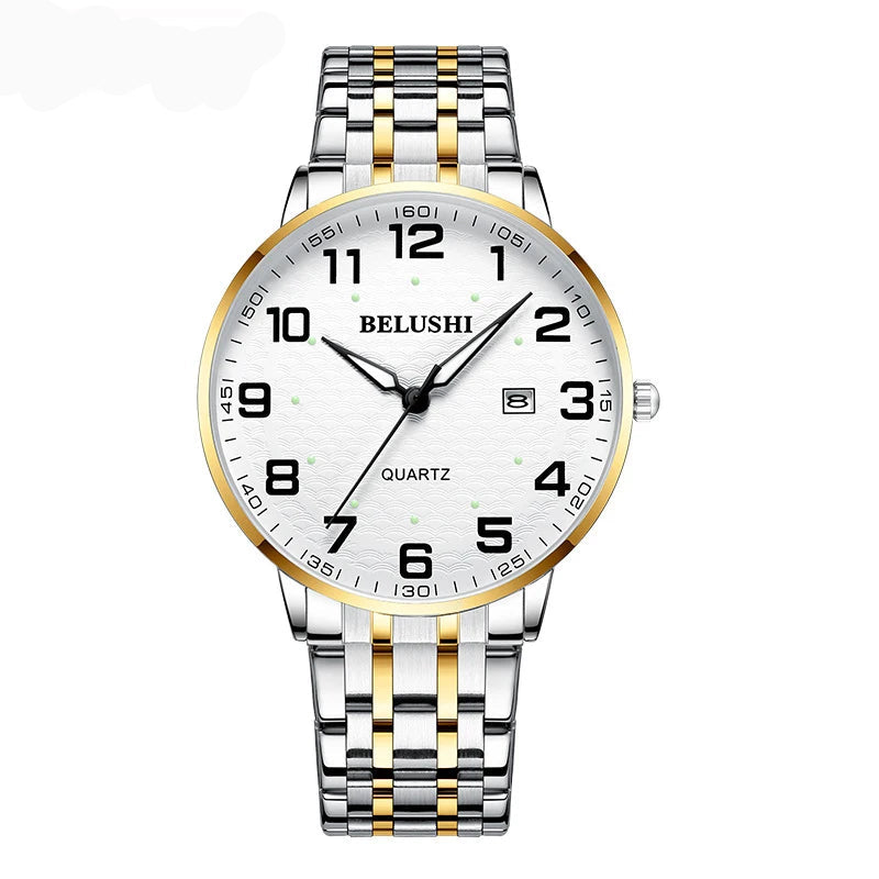 Idosos relógios amante relógios homens relógios de pulso de quartzo à prova dwaterproof água grande número grande dial casal de meia-idade relógio uthai h10