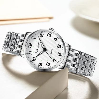 Idosos relógios amante relógios homens relógios de pulso de quartzo à prova dwaterproof água grande número grande dial casal de meia-idade relógio uthai h10
