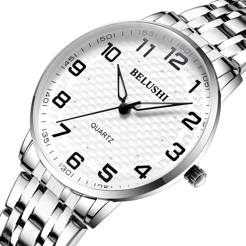 Idosos relógios amante relógios homens relógios de pulso de quartzo à prova dwaterproof água grande número grande dial casal de meia-idade relógio uthai h10