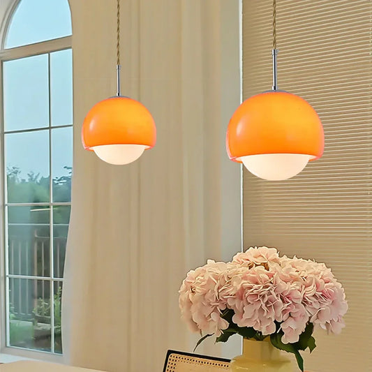 Cream Orange Glass Lamps 