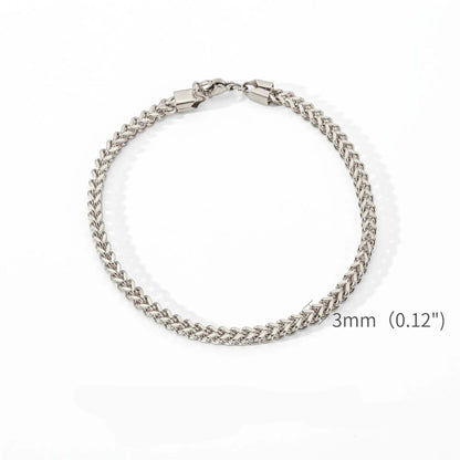 3mm de aço inoxidável geométrico quadrado cubano pulseira simples masculino pulseira na moda jóias para acessórios femininos